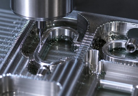 Dettaglio lavorazione CNC su accessorio metallico